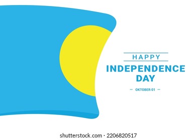 Palau Independence Day. Vector Illustration. The illustration is suitable for banners, flyers, stickers, cards, etc.