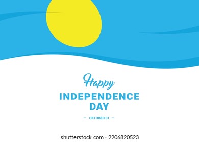 Palau Independence Day. Vector Illustration. The illustration is suitable for banners, flyers, stickers, cards, etc.