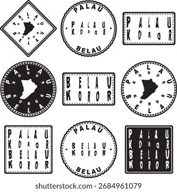 Palau Koror Round Seal Map Design