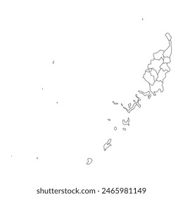Palau map with administrative divisions. Vector illustration.
