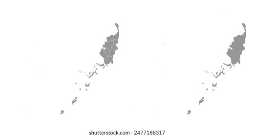 Palau map with administrative divisions. Vector illustration.