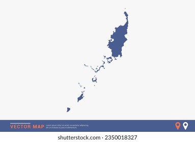Mapa de Palau - estilo abstracto azul aislado en fondo blanco para infografía, vector de diseño.