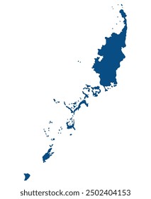 Palau map. Map of Palau in blue color