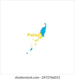 Palau map and flag colors design on white background