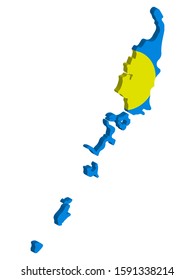 Palau Map flag Vector 3D illustration Eps 10