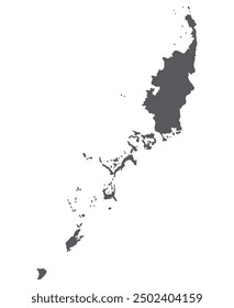 Palau map. Map of Palau in grey color