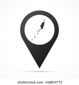 Palau Map on location pin. Map pointer isolated on a white background.
Conceptual vector illustration.