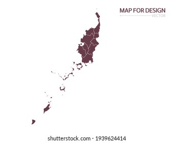 Palau map on white background vector illustration.