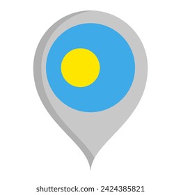 Icono de pin de mapa de Palau. Vector.
