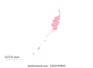 Palau Map - Pink abstract style isolated on white background for infographic, design vector.