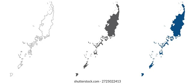 Palau map plain set. Map of Palau in blank set. 