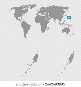 Conjunto de mapas de Palaos con Locación mundial.
