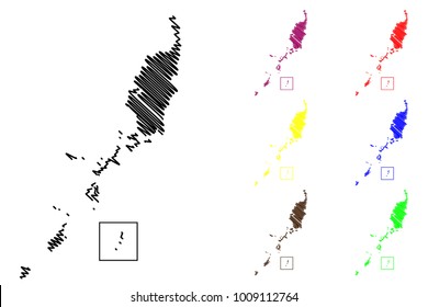Palau map vector illustration, scribble sketch Republic of Palau