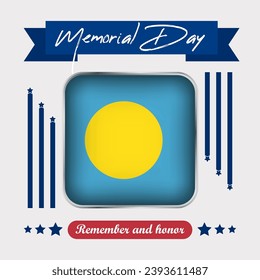 Palau Memorial Day Vector Illustration