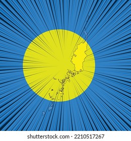Palau National Day Map Design