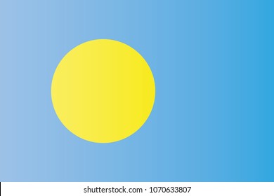 Palau national flag. Republic of Palau vector illustration symbol.