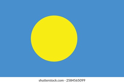 Palau National Flag. Vector Design