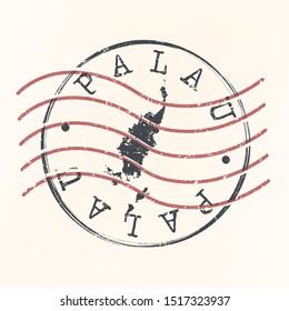 Palau Stamp Postal. Map Silhouette Seal. Passport Round Design. Vector Icon. Design Retro Travel.