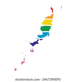 Palau swoosh silhouette rainbow map