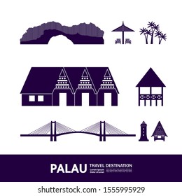 Palau travel destination grand vector illustration.