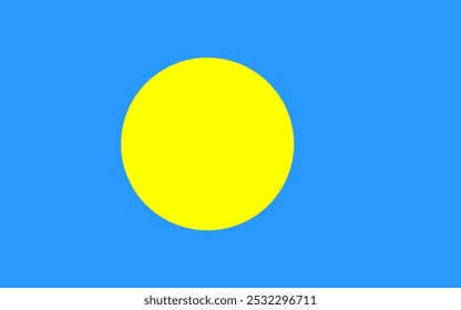 Palau vector flag illustration. Official insignia featuring a blue background with a yellow circle. Ideal for cultural, historical, and geographical projects, emphasizing national pride and unity