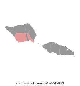 Palauli district map, administrative division of Samoa. Vector illustration.