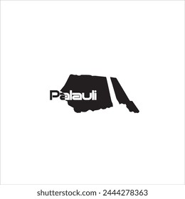 Palauli Samoa map and black lettering design on white background