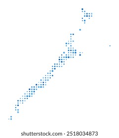 Mapa de puntos de Palawan. Forma de estilo digital de isla. Imagen del Vector Palawan. Puntos circulares azules en forma de isla. Una Ilustración vectorial increíble.