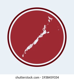 Palawan Ikone. Trendy Tech Logo der Insel. Geometrisches Runddesign mit Maschenöffnungen. Technologie, Internet, Netzwerk, Telekommunikationskonzept. Vektorgrafik.