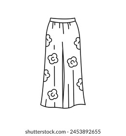 Palazzo pants line color icon. Sign for web page, mobile app, button, logo. Vector isolated button. Editable stroke.