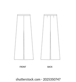 Palazzo trousers vector. Palazzo pants template vector. 