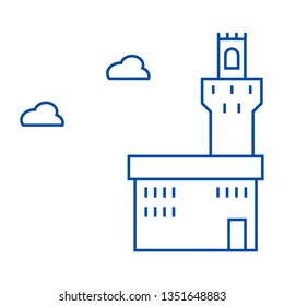 Palazzo vecchio line icon concept. Palazzo vecchio flat  vector symbol, sign, outline illustration.