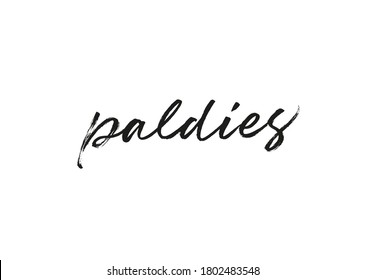 Paldies ink brush vector lettering. Thank you in Latvian. Modern phrase handwritten vector calligraphy. Black paint lettering isolated on white background. Postcard, greeting card, t shirt print.