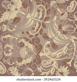 pale beige floral seamless pattern pastel colored
