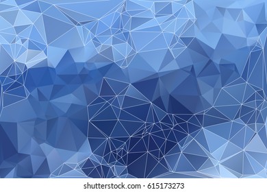 Pale blue abstract low poly geometric background with white triangle mesh.