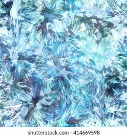 Pale, blue, abstract seamless pattern of formless spots. Mix random. Overlapping. Transparency