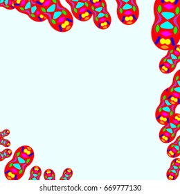 pale blue backgrounded frame with abstract elements.