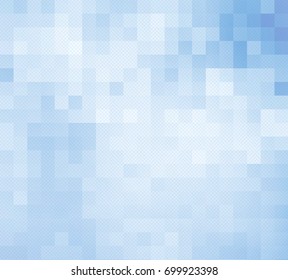 Pale blue mosaic background. Checkered vector background