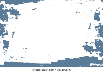 Pale blue paint on white background. Vector backdrop with place for your text. Rustic, vintage style. Horizontal location.