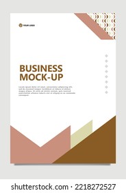 Pale brown colored abstract cover with artistic stripes pattern decoration. Suitable for annual report, catalog, template, and book.
