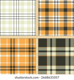 Pale Brown, Medium Grey, Beige and White seamless pattern set of 4
