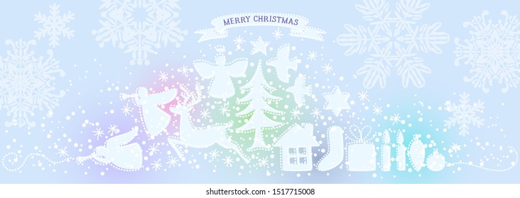 Pale color background designed with various Christmas motifs