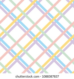 Pale color checkered pattern seamless pattern for summer projects. Light pastel abstract plaid repeatable motif for background, fabric, wrapping paper. simple stock vector illustration.