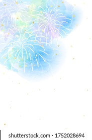 Pale color fireworks background illustration