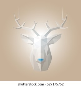 Pale cream colored deer head. Triangulation.