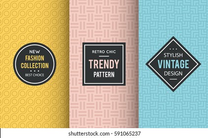 Pale dogwood seamless pattern background. Vector illustration for fashion design. Abstract geometric frame. Stylish decorative label set. Decoration texture wallpaper package. Neutral color combos