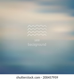 Pale dust sea ocean blurred defocused background, template for design backdrop