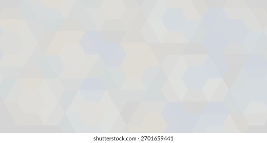 Fundo geométrico pálido com um mosaico sutil de hexágonos, triângulos e formas angulares em tons suaves de cinza, bege e azul muito claro criando um efeito texturizado moderno