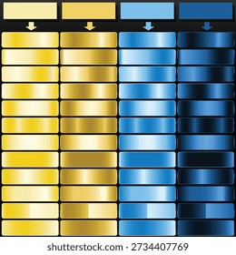 Pale Gold Bright Gold Light Sky and Deep Navy Opulent Gradient Palette.
