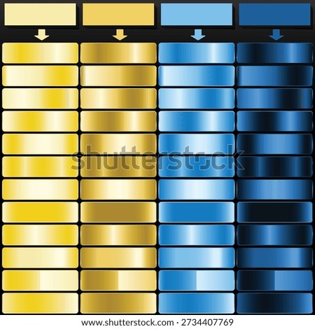 Pale Gold Bright Gold Light Sky and Deep Navy Opulent Gradient Palette.